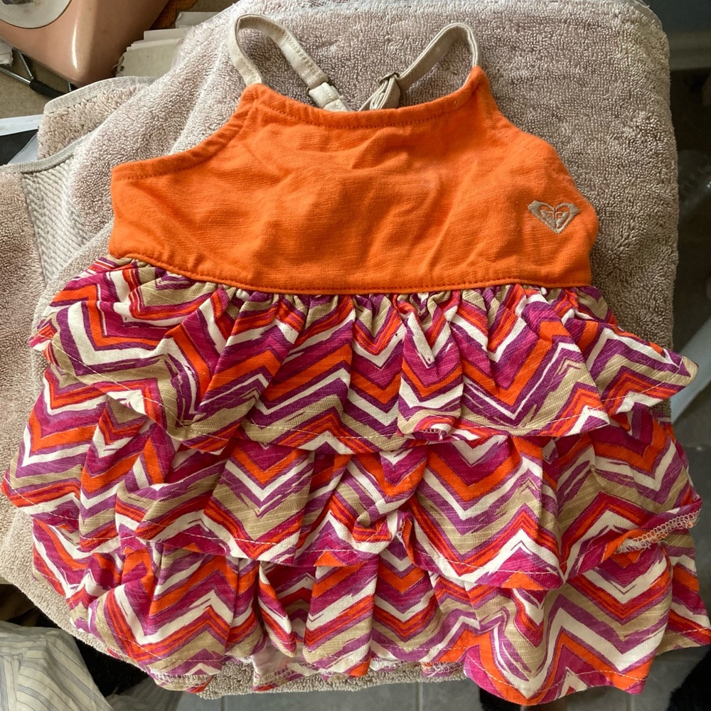 Roxy girls ruffled cross back top NWT